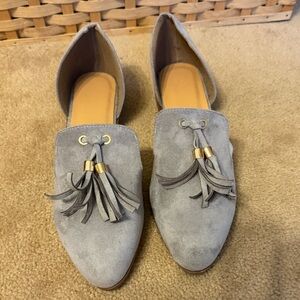 Gray Tassel Pointed-Toe Flats - Women